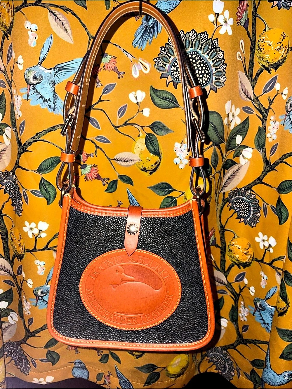 Dooney & Bourke All Weather Leather Heritage Hobo 23 Bag Black